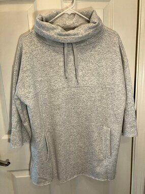 UGG Funnel Neck Pullover Sweatshirt – Gray Heather – Size L – Oversized Cozy